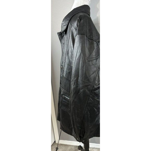 Excelled Mens Collection Black Genuine Leather Jacket Men's 2XL Pockets Flaps - Picture 3 of 10